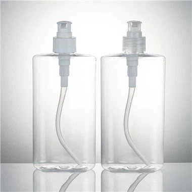 Ampolla desinfectant de mans de forma plana PET transparent